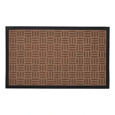 Image of Vinsani® Front Door, Outdoor Anti Slip Entrance Mat Coffee 45 x 75cm Waterproof &amp; Washable Heavy Duty Dirt Trapper Non Carpet for Doorstep, Hallway, Entry, Kitchen, Bedroom