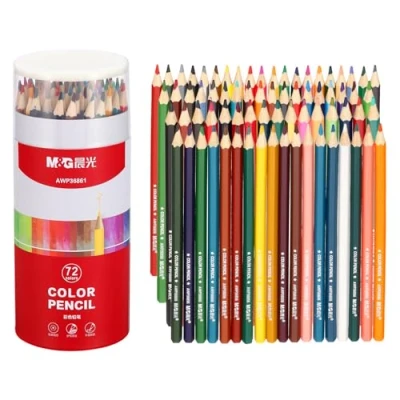 Image of M&amp;G 72 Colors Colored Pencils Set, 72pcs Oil Based Drawing Color Pencil Art Supplies for Beginner Adult Coloring Book Gifts with Red Holder