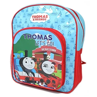 Image of Childrens Deluxe Thomas The Tank Engine Backpack School Travel Bag With Side Mesh Pocket