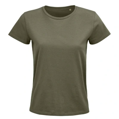 Image of SOLS Womens/Ladies Pioneer Organic T Shirt (Khaki) Cotton Size Large