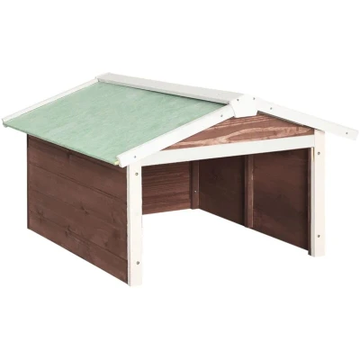 Image of vidaXL Robotic Lawn Mower Garage 72x87x50 cm Mocca and White Firwood