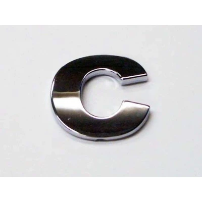 Image of Chrome Look Letter C Car Decal / Badge Comes with Self Adhesive Back