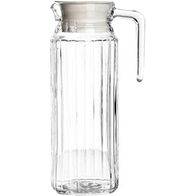 Image of 1 Litre Glass Fridge Jug Pitcher Carafe with Non Drip Lid and Spout