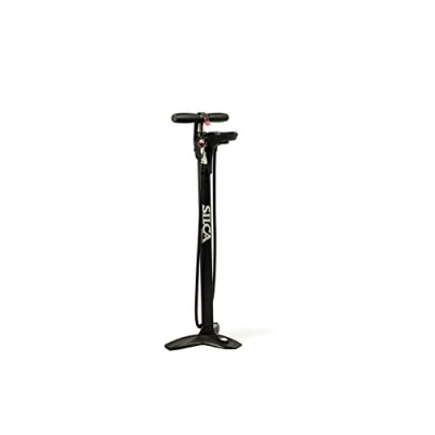Image of SILCA SuperPista Digital Floor Pump with Backlit Gauge Extra Long Hose Award Winning HIRO Metal Locking Chuck for Presta and Schrader Valve Bike Cycle
