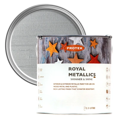 Image of Protek Royal Metallics Exterior Paint Silver 1 Litre
