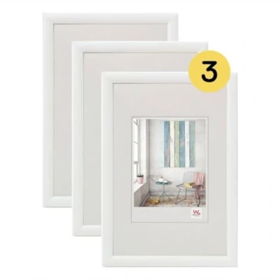 Image of walther Design Picture Frame White 10 x 15 cm 3 Pack, Trendstyle Plastic KP015W3