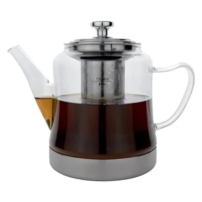 Image of Café Olé GTP 1500 Teapot, 18/8 Stainless Steel, Glass