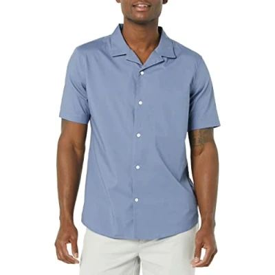 Image of Amazon Essentials Men&#039;s Standard Fit Vacation Shirt, Washed Blue, S