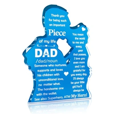 Image of VivaJoy Dad Gifts from Daughter Son Birthday Presents for Acrylic Plaque, Creative Cool Gifts, Perfect Birthday,
