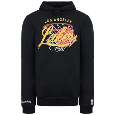 Image of Mitchell &amp; Ness Los Angeles Lakers Mens Black Hoodie Size Medium