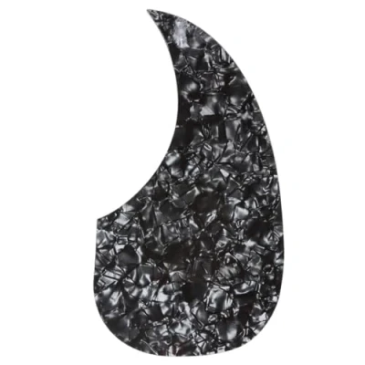 Image of Musiclily Oversize Teardrop Acoustic Guitar Self adhesive Pickguard for Martin D28 Style guitar,Black Pearl