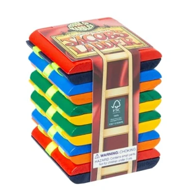 Image of House of Marbles Jacob&#039;s Ladder, the Colourful Retro Wooden Flap a Sensory Fidget Learning Toy with Magical Illusion Effect, Popular Classic for Birthday Party Goodie Bags