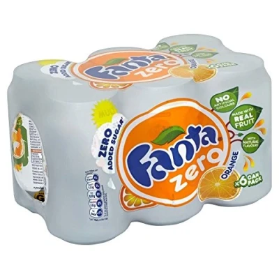 Image of Fanta Orange Zero Added Sugar (6x330ml) Pack of 2