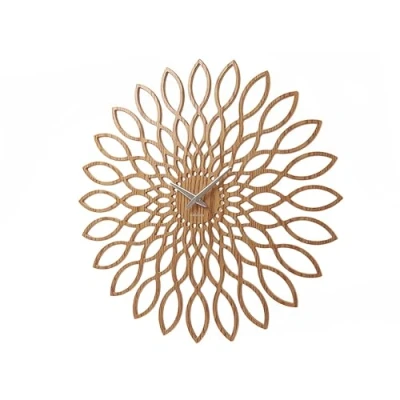 Image of Karlsson Sunflower MDF Wood Finish Wall Clock