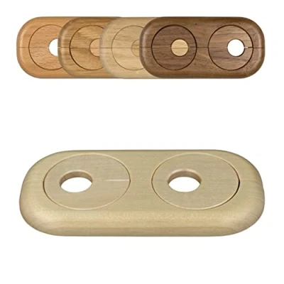 Image of Twin Double Pipe Cover, Solid Wood, for diameters: 15mm 19mm 22mm; Radiator Collars/Heating Rings/Surrounds/Roses, Wood: Maple Beech Oak Nut (15mm, Maple)