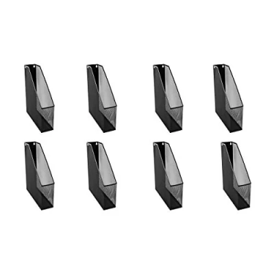 Image of OSCO Black Wiremesh Magazine Rack 8 Pack Folder Storage File Organiser 1 Section Desk Tidy Document Holder