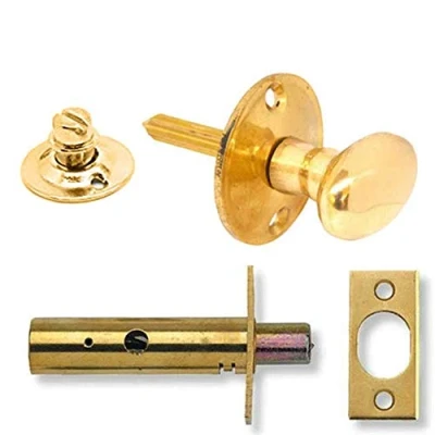 Image of Yale P M44T PB Door Security Bolt with Thumbturn, Polished Brass Finish, Standard Security, Visi Packed, suitable for hinged and wooden doors
