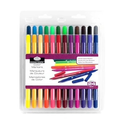 Image of Royal and Langnickel 24 Double Ended Colour Marker Fine Bullet Nib Pens
