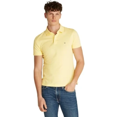 Image of Tommy Hilfiger Men’s Short Sleeve 1985 Slim Fit Polo Shirt, Yellow (Citronella), XXL