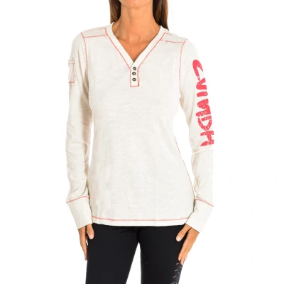 Image of Zumba Womens Long sleeve sweatshirt Z1T00324 Beige Cotton Size Small