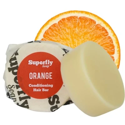 Image of Natural Hair Conditioner Bar with Orange Fragrance. Handmade, vegan friendly &amp; plastic free. Naturally derived quality ingredients. By Superfly Soap