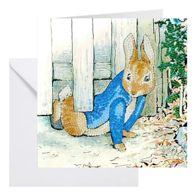 Image of CRYSTAL ART CCK PRBT06: Peter Rabbit Under The Fence 18x18cm Card