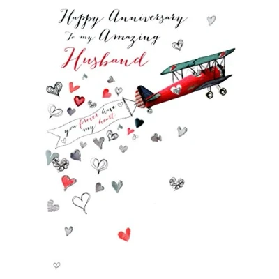Image of Husband Happy Anniversary Greeting Card Joie De Vivre Range Cards