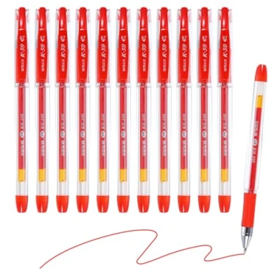 Image of M&amp;G Gel Pen Medium Point 0.7mm, 12 Pack Quick Dry Smooth Red Ink Rollerball for Home Office Writing Note Taking Journaling Business, Style 5
