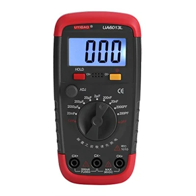 Image of Digital Capacitance Meter, Capacitor Pro Tester 0.1pF 20000uF with LCD Backlight Max 1999 Display