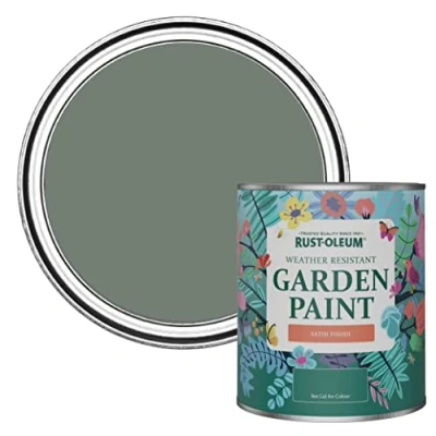 Image of Rust Oleum Green Mould Resistant Garden Paint In Satin Finish Serenity 750ml
