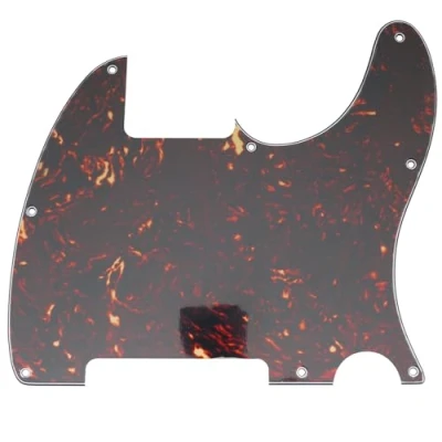 Image of Musiclily 8 Hole Tele Pickguard Blank for Fender USA/Mexican Telecaster Esquire Guitar, 4Ply Tortoise Shell