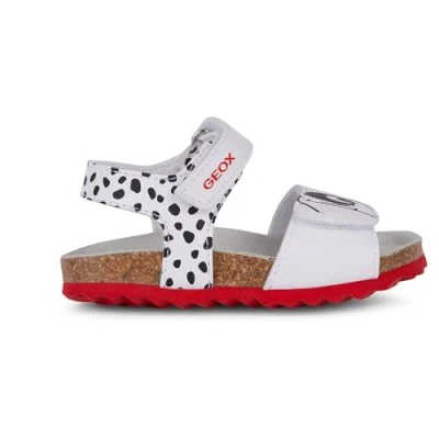 Image of Geox Baby B Chalki Girl Sandal, White Black, 4.5 UK Child