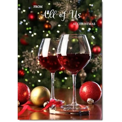 Image of doodlecards From All Of Us Christmas Card Red Wine Large A4 Size for with Plain Envelope