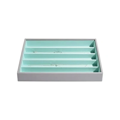 Image of Stackers Dove Grey with Mint Classic Medium Jewellery Box Necklace Layer