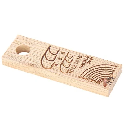 Image of Keenso Fish Hook measuring Ruler, Wooden Lightweight Compact Contrast ruler Fishing Tool Accessoryfish hooks