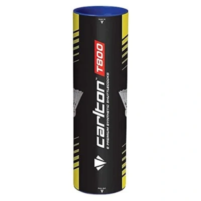 Image of Carlton badminton Shuttle Tournament T800, white red, fast (78 grains) for juniors and club players (1x6 tube)