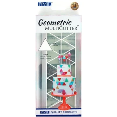 Image of PME Geometric MultiCutter for Cake Design Triangle, Small Size, 0.75 Inch,White