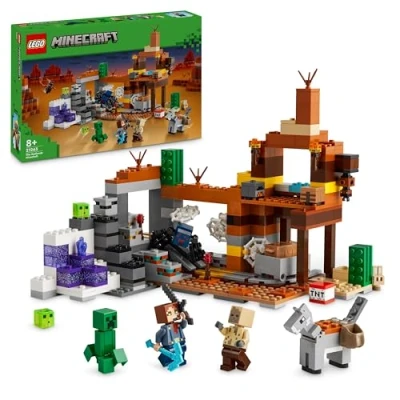 Image of LEGO Minecraft The Badlands Mineshaft Video Game Toy for 8 Plus Year Old Boys &amp; Girls, Includes Explorer, Creeper and Spider Figures Independent Play, Birthday Gift Kids 21263