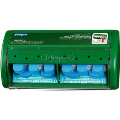 Image of Cederroth Salvequick Plaster Dispenser, Inc. 2x35 Blue Detectable Plasters