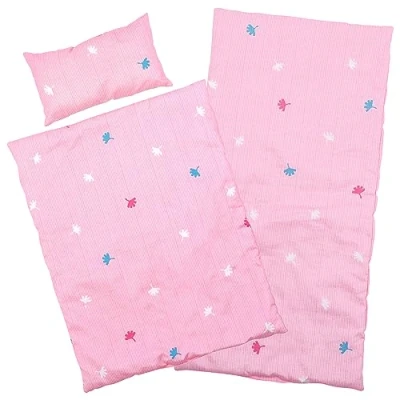 Image of The Magic Toy Shop Bibi Doll Bedding Set, 3 Piece Quilt Pillow and Mattress Set For Baby Cot, Pram, Cradle Suitable Up To 20&#039;&#039; Dolls