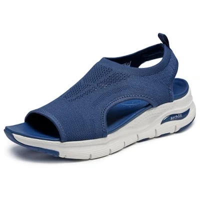 Image of Skechers Women&#039;s Arch FIT City Catch Sandal, Navy Knit, 3 UK