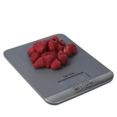 Image of Taylor Slim Digital Kitchen Scale, Compact Food Highly Accurate Weights 5kg, Grey, Gift Boxed