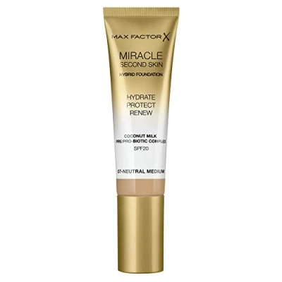 Image of Max Factor Miracle Second Skin Hydrating Foundation, Neutral Medium, 30 ml (Pack of 1)