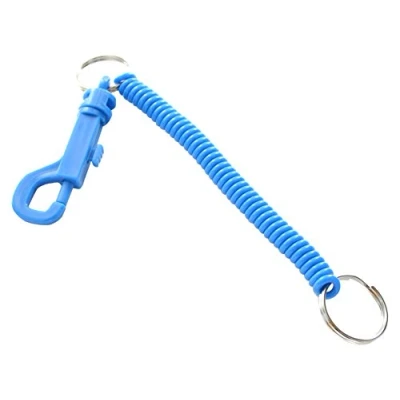 Image of Merriway BH04891 (2 Pcs) Spiral Keyring Blue Plastic Pack of 2 Pieces