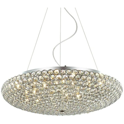 Image of Italux Lighting Classic Hanging Pendant Chrome 12 Light with Crystal Shade, G9