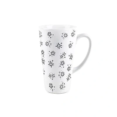 Image of Purely Home Stars Tall Latte Mug Ceramic White Tea/Coffee Present Gift