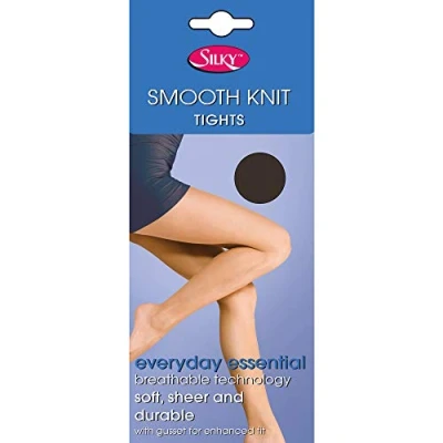 Image of Silky Womens/Ladies Smooth Knit Tights Extra Size (1 Pairs) (XXX Large (60 80)) (Barely Black)