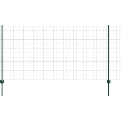 Image of vidaXL Euro Fence with 11 U Posts Green 1,2x25 m Steel