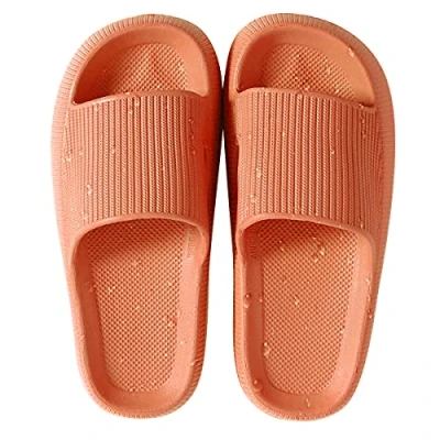 Image of HSHAPAY House Slippers for Man And Women Beach Slides Non Slip Lightweight Open toe Shower Shoes Quick Drying Extra Thick Sandals (5 UK, Orange, numeric_5)