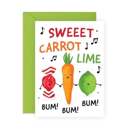 Image of Central 23 Funny Birthday Cards For Women Card Men Gifts Him Her &#039;Sweet Carrot Lime&#039; Happy Mum Dad Comes With Fun Stickers Recyclable